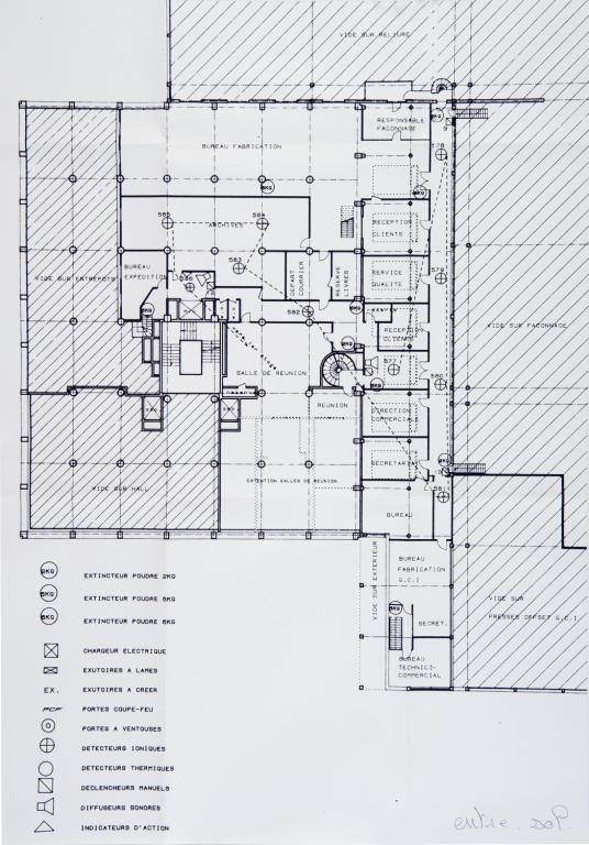 Plan de l'entresol, 26 novembre 1997. (archives privées du groupe Serge Laski, établissements Mame).