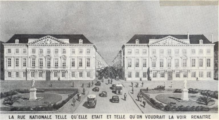 Proposition de reconstruction de la rue Nationale à l'identique, 1943. (archives municipales de Tours, 769).