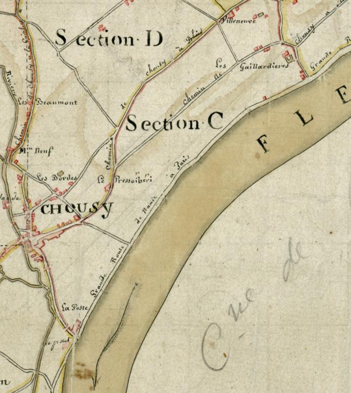 Extrait du cadastre napoléonien de 1810. (archives départementales du Loir-et-Cher, 3 P 2/55/1).