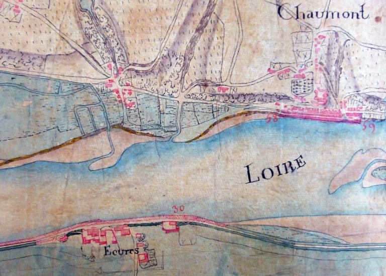 Plan du cours de la Loire dans l'étendue du département du Loir-et-Cher, 2 mai 1812 par l'ingénieur Cabaille. Détail. (archives nationales, F 14 608/1). ; Plan du cours de la Loire dans l'étendue du département du Loir-et-Cher, 2 mai 1812 par l'ingénieur Cabaille. Détail. (archives nationales, F 14 608/1). ; Plan du cours de la Loire dans l'étendue du département du Loir-et-Cher, 2 mai 1812 par l'ingénieur Cabaille. Détail. (archives nationales, F 14 608/1). ; Plan du cours de la Loire dans l'étendue du département du Loir-et-Cher, 2 mai 1812 par l'ingénieur Cabaille. Détail. (archives nationales, F 14 608/1). ; Plan du cours de la Loire dans l'étendue du département du Loir-et-Cher, 2 mai 1812 par l'ingénieur Cabaille. Détail. (archives nationales, F 14 608/1).