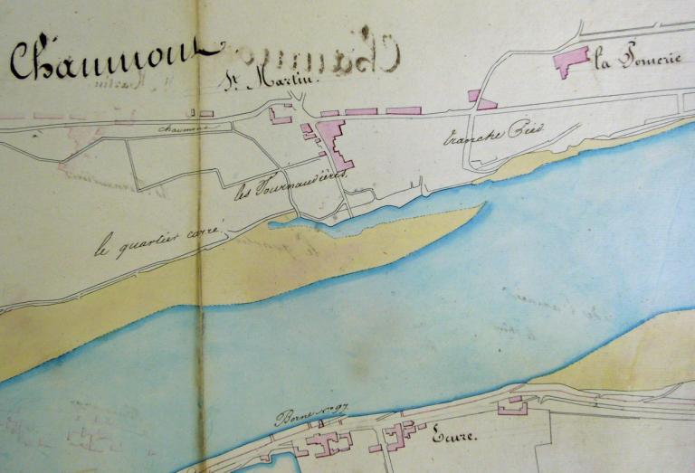 Plan de la Loire non daté (début XIXe siècle). Détail. (archives départementales du Loiret, Liasse 30 933).