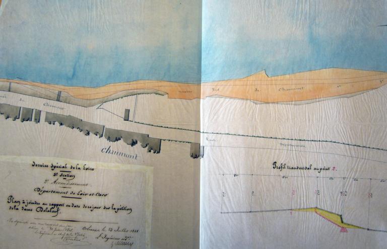 Plan du port de Chaumont par l'ingénieur Delaitre, 23 juillet 1848, relatif au nouvel alignement du port. Détail. (archives départementales du Loir-et-Cher, 3 S 163). ; Plan du port de Chaumont par l'ingénieur Delaitre, 23 juillet 1848, relatif au nouvel alignement du port. Détail. (archives départementales du Loir-et-Cher, 3 S 163). ; Plan du port de Chaumont par l'ingénieur Delaitre, 23 juillet 1848, relatif au nouvel alignement du port. Détail. (archives départementales du Loir-et-Cher, 3 S 163).