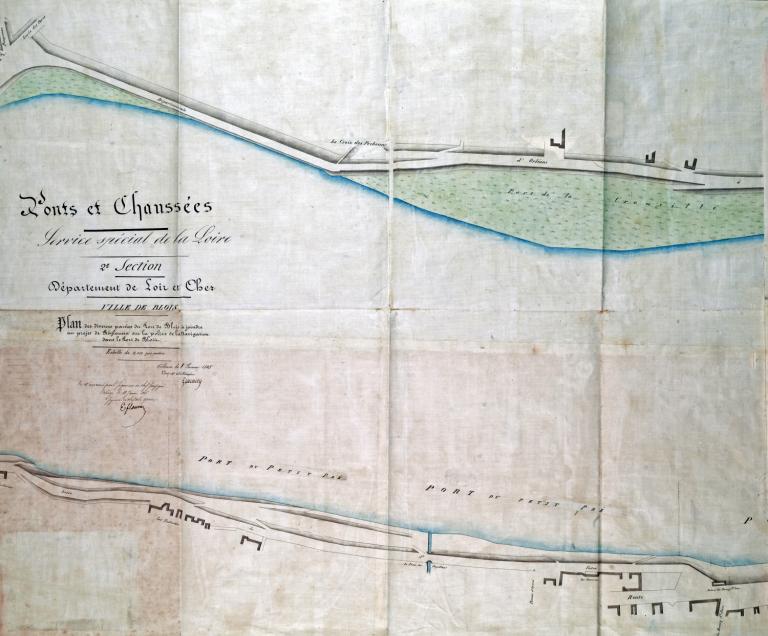 Plan des diverses parties du port de Blois à joindre au projet de règlement sur la police de la navigation dans le port de Blois, 8 janvier 1845, par l'ingénieur ordinaire Delaitre. Détail sur le port du Petit Pré. ; Plan des diverses parties du port de Blois à joindre au projet de règlement sur la police de la navigation dans le port de Blois, 8 janvier 1845, par l'ingénieur ordinaire Delaitre. Détail sur le port de Creusille. ; Plan des diverses parties du port de Blois à joindre au projet de règlement sur la police de la navigation dans le port de Blois, 8 janvier 1845, par l'ingénieur ordinaire Delaitre. Détail sur le port du Petit Pré.
