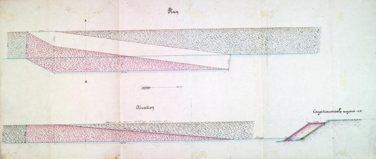 Projet de restauration des rampes de Saint-Dyé, du Vivier (Cour-sur-Loire) et de Chouzy. Dispositions communes aux nouvelles rampes pour l'accès aux bacs, 15 juin 1851, par l'ingénieur Delaitre. (archives départementales du Loir-et-Cher, 3 S 334). ; Projet de restauration des rampes de Saint-Dyé, du Vivier (Cour-sur-Loire) et de Chouzy. Dispositions communes aux nouvelles rampes pour l'accès au bac, 15 juin 1851, par l'ingénieur Delaitre. (archives départementales du Loir-et-Cher, 3 S 334).
