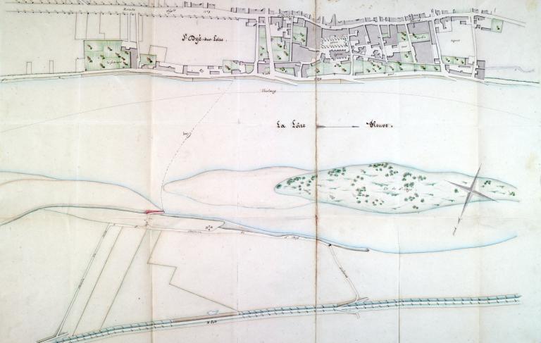 Plan du port et du bac de Saint-Dyé par l'ingénieur ordinaire, 15 juin 1851. (archives départementales du Loir-et-Cher, 3 S 334). ; Plan du port et du bac de Saint-Dyé par l'ingénieur ordinaire, 15 juin 1851. (archives départementales du Loir-et-Cher, 3 S 334).
