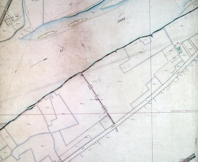 Carte de la Loire dans la traversée du Loir-et-Cher, non datée (vers 1850).  (archives départementales du Loir-et-Cher, 116 Fi feuille 29).