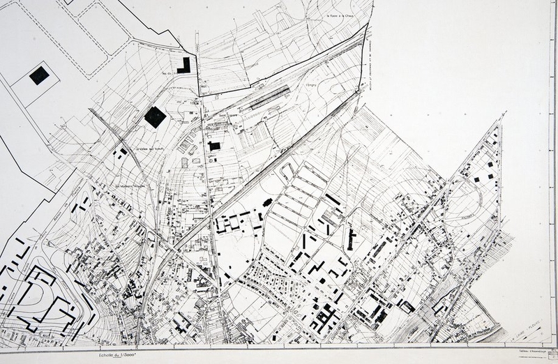 Blois, plan topographique régulier, 1955 (détail) (Ville de Blois, service du cadastre, Blois).