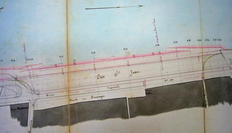 Défense de la ville de Blois contre les inondations de la Loire, projet des travaux à exécuter rive droite en amont du pont, 27 avril 1860, ingénieur ordinaire Jollois.  (archives départementales du Loir-et-Cher, 3 S 331). ; Défense de la ville de Blois contre les inondations de la Loire, projet des travaux à exécuter rive droite en amont du pont, 27 avril 1860, ingénieur ordinaire Jollois. Détail. (archives départementales du Loir-et-Cher, 3 S 331). ; Défense de la ville de Blois contre les inondations de la Loire, projet des travaux à exécuter rive droite en amont du pont, 27 avril 1860, ingénieur ordinaire Jollois.  (archives départementales du Loir-et-Cher, 3 S 331). ; Défense de la ville de Blois contre les inondations de la Loire, projet des travaux à exécuter rive droite en amont du pont, 27 avril 1860, ingénieur ordinaire Jollois.  (archives départementales du Loir-et-Cher, 3 S 331).