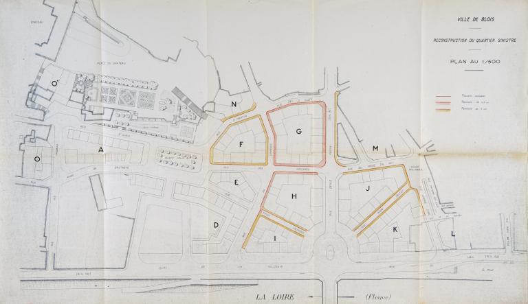 Plan des îlots, s.d. (Archives départementales de Loir-et-Cher, Blois, 1029 W 89).