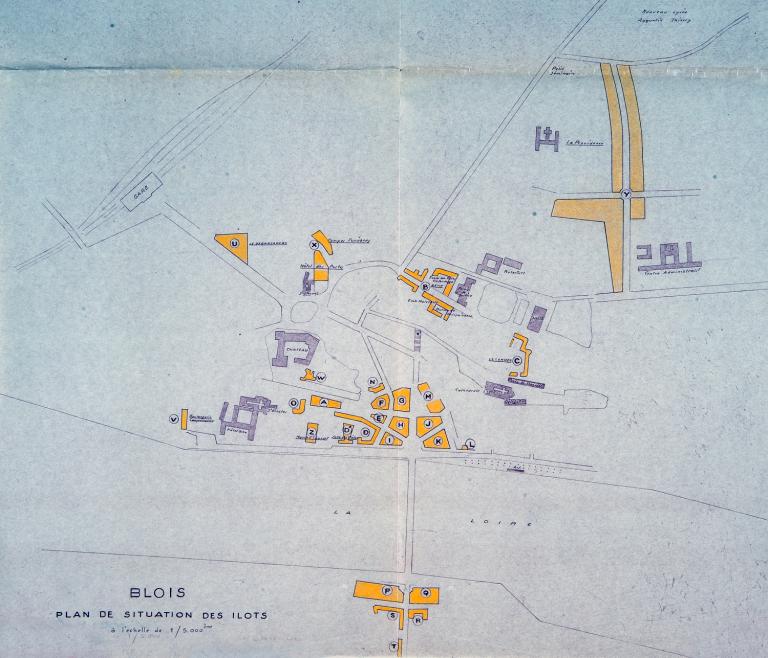 Plan de situation des îlots, s.d. (Archives départementales de Loir-et-Cher, Blois, 1029 W 89).