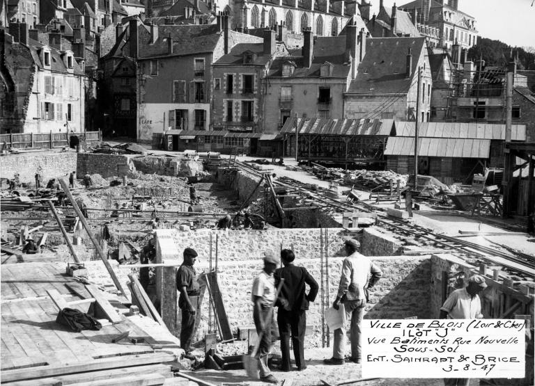 Sous-sol des immeubles de la rue Henry-Drussy, 3-08-1947. (Archives départementales de Loir-et-Cher, Blois, 1195 W 44).