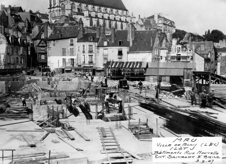 Immeubles de la rue Henry-Drussy, 3-09-1947. (Archives départementales de Loir-et-Cher, Blois, 1195 W 44).