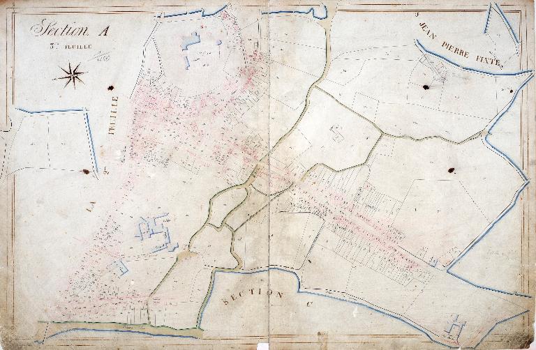 Cadastre ancien de Nogent-le-Rotrou, 1811, section A3. (Archives municipales de Nogent-le-Rotrou).