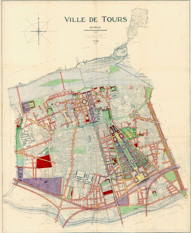 Premier modificatif du plan d'aménagement et de reconstruction : état futur, J. Dorian arch., 1946. (archives municipales de Tours, 149 W 5). ; Premier modificatif du plan d'aménagement et de reconstruction : état futur, J. Dorian arch., 1946. (archives municipales de Tours, 149 W 5). ; Premier modificatif du plan d'aménagement et de reconstruction : état futur, J. Dorian arch., 1946. (archives municipales de Tours, 149 W 5).