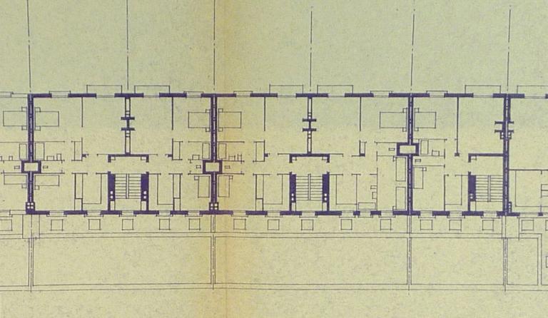 Plan des étages (extrait), André Le Roy arch., 10 juin 1947. (archives départementales d'Indre-et-Loire, Fonds Novello 88 J 38).