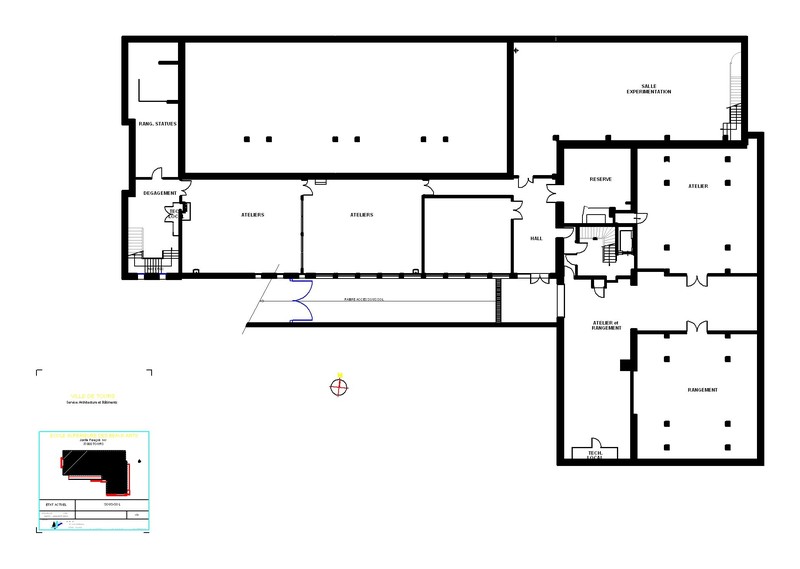Plan actuel du sous-sol. (service architecture et bâtiments de la ville de Tours).