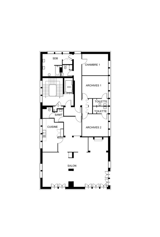 Plan actuel du troisième étage. (service architecture et bâtiments de la ville de Tours).