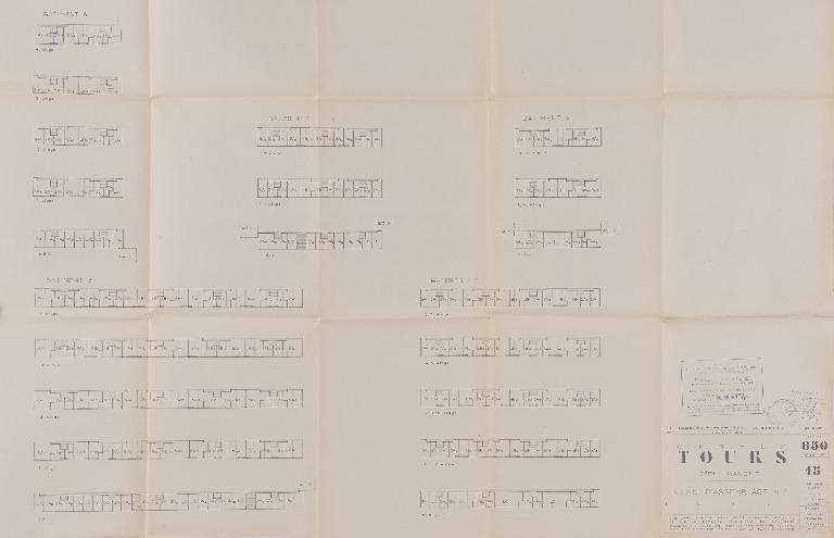 Plan d'assemblage n°2 de la deuxième tranche - 1959. (Archives communales de Tours, section contemporaine, Série W, cote 999 W 65).
