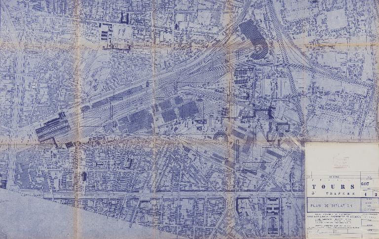 Plan de situation - 1er juillet 1968. (Archives communales de Tours, section contemporaine, Série W, cote 999 W 297).