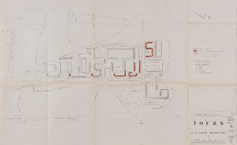 Plan-masse général du secteur industrialisé - 15 janvier 1959. (Archives communales de Tours, section contemporaine, Série W, cote 1257 W 1).