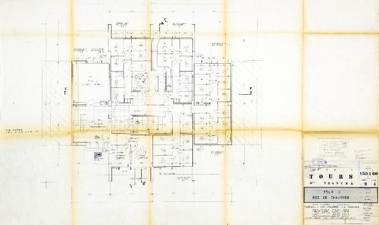 Plan du rez-de-chaussée - 1963. (Archives communales de Tours, section contemporaine, Série W, cote 999 W 97).