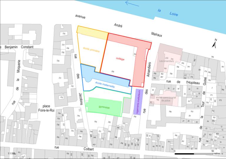 Plan masse avec détail des parties constituantes.