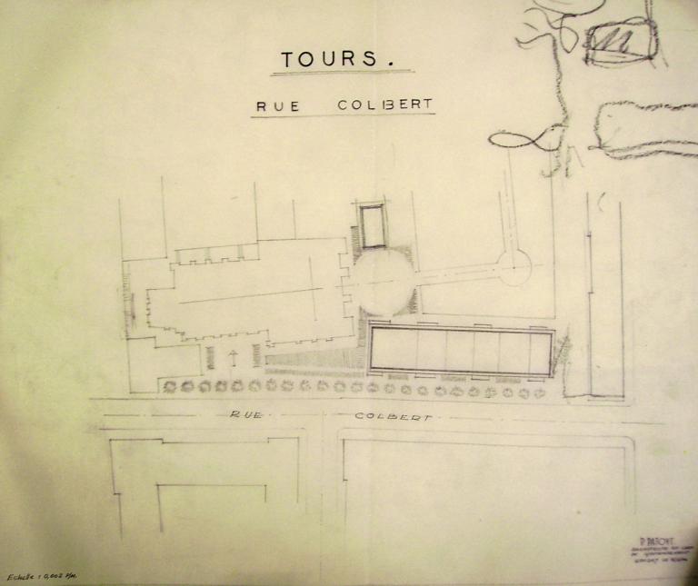Plan masse de l'ensemble, P. Patout arch., 8 mars 1956. (archives municipales de Tours, 149 W 22, S 797).