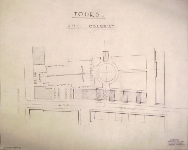 Plan masse de l'ensemble , P. Patout arch., 17 juillet 1956. (archives municipales de Tours, 149 W 22, S 803).