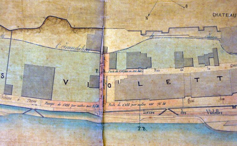 Extrait du cadastre napoléonien de 1809 : l'île Saint-Jean (actuellement l'île d'Or). (archives départementales d'Indre-et-Loire, 3 P 2 003 002).