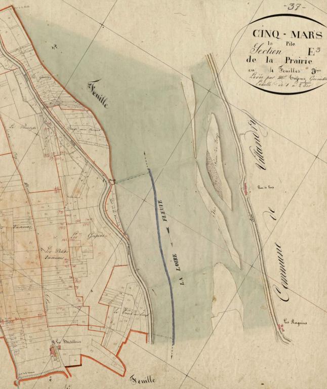 Défense de la ville d'Amboise contre les inondations, achèvement du quai des Violettes, plan de l'ingénieur Descombes, 20 août 1867. Détail de la section située en aval du tunnel de l'Amasse. (archives départementales d'Indre-et-Loire, S 4987). ; Défense de la ville d'Amboise contre les inondations, achèvement du quai des Violettes, plan de l'ingénieur Descombes, 20 août 1867. Détail de la section située en aval du tunnel de l'Amasse. (archives départementales d'Indre-et-Loire, S 4987). ; Défense de la ville d'Amboise contre les inondations, achèvement du quai des Violettes, plan de l'ingénieur Descombes, 20 août 1867. Détail de la section située en aval du tunnel de l'Amasse. (archives départementales d'Indre-et-Loire, S 4987).