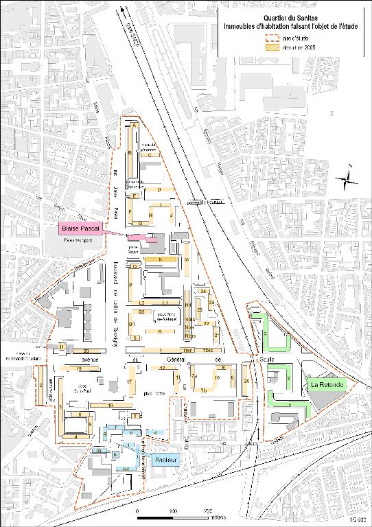 Immeubles d'habitation faisant l'objet de l'étude