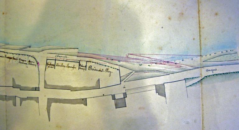 Extrait du cadastre napoléonien de Langeais, 1829. (archives départementales d'Indre-et-Loire, 3 P 2/121/1).