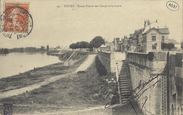 Quai du Bout des Ponts, rive droite, ingénieur ordinaire Cormier, 15 juin 1850. (archives départementales d'Indre-et-Loire, S 2039).