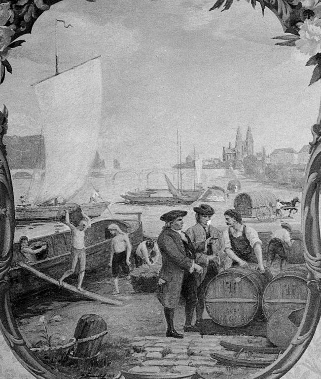 Plan de la Loire dans le département d'Indre-et-Loire (Service spécial de la Loire), années 1840. Détail sur Tours, rive droite, vis à vis du faubourg Saint-Symphorien. (archives départementales du Loiret, 12 Fi 7-28).