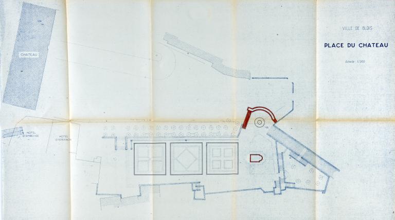 Plan de la place du Château, sans date.