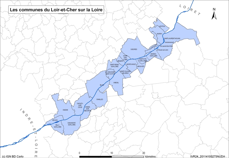 Les communes du Loir-et-Cher sur la Loire.