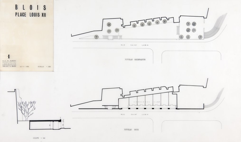 Projet d'aménagement de locaux commerciaux par André et Marc Aubert, 1979. (Archives municipales de Blois, 13 Z 11).