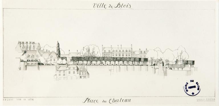 Etude spéciale d'architecture par Charles Dorian : façade sur la Loire, 1943.