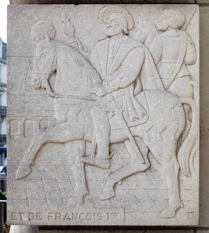 Bas-relief représentant la rencontre de Charles Quint et de François Ier, niveau deux, pilier gauche (seconde partie).