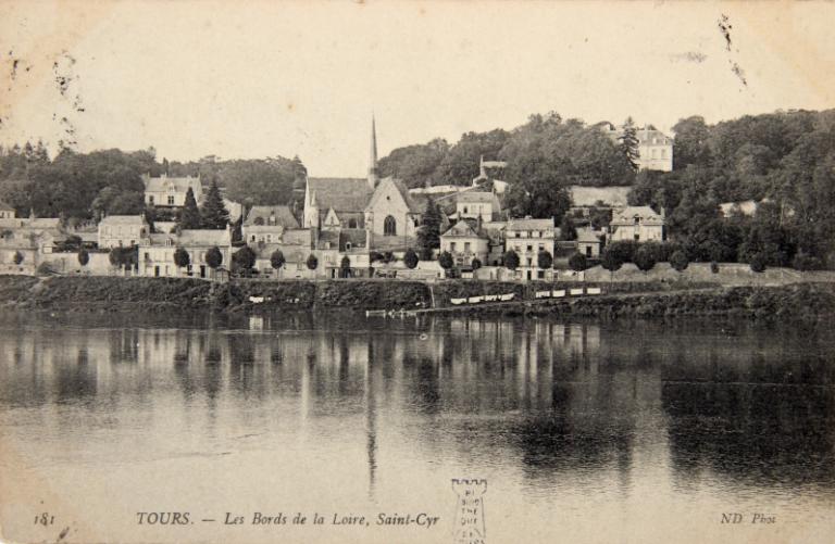 Plan des rives de la Loire par l'ingénieur topographe Jarre, 1922, détail sur le Port Corbeau. (direction départementale de l'équipement, Tours).