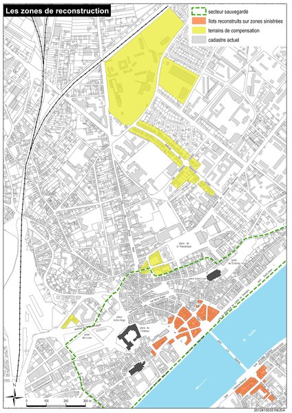 Les zones de reconstruction.