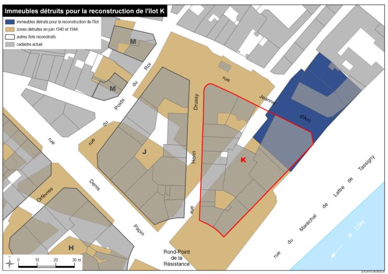 Edifices détruits pour la reconstruction de l'îlot K. 