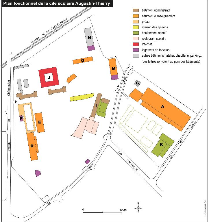 Plan fonctionnel de la Cité scolaire Augustin-Thierry. 