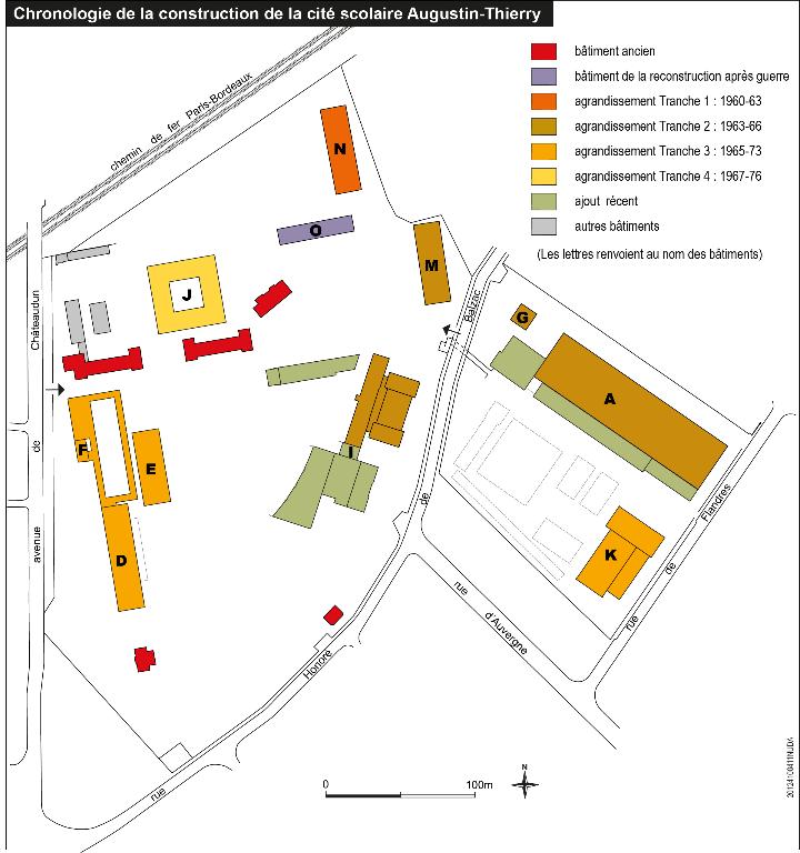 Chronologie de la construction de la Cité scolaire Augustin-Thierry.