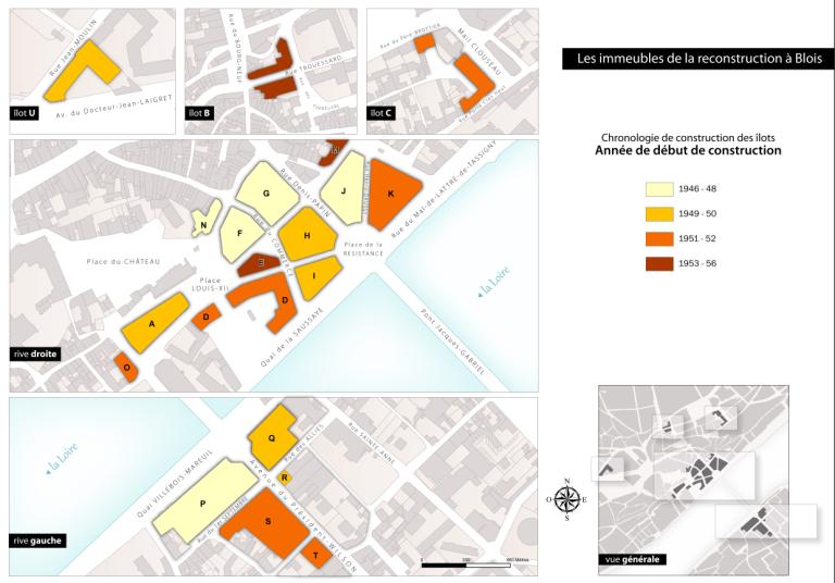 Chronologie de la construction par îlot : début de la construction.  ; Chronologie de la construction par îlot : début de la construction.