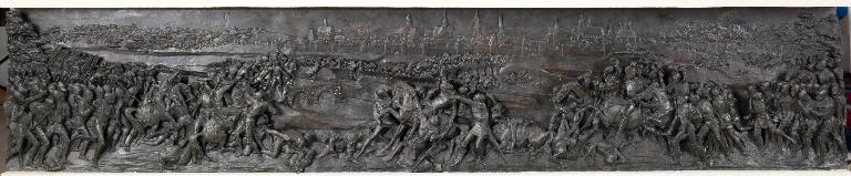 Vue d'ensemble du relief : Jeanne d'Arc faite prisonnière devant Compiègne.