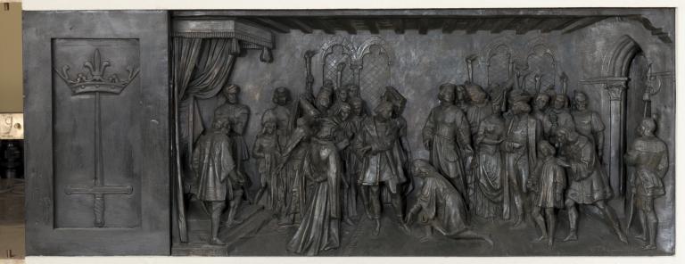 Vue d'ensemble du relief : Entrevue de Jeanne d'Arc avec le Dauphin à Chinon.