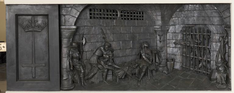 Vue d'ensemble du relief : Jeanne d'Arc dans sa prison.