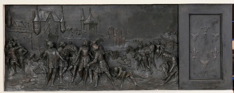 Vue d'ensemble du relief : Jeanne d'Arc blessée devant Paris.