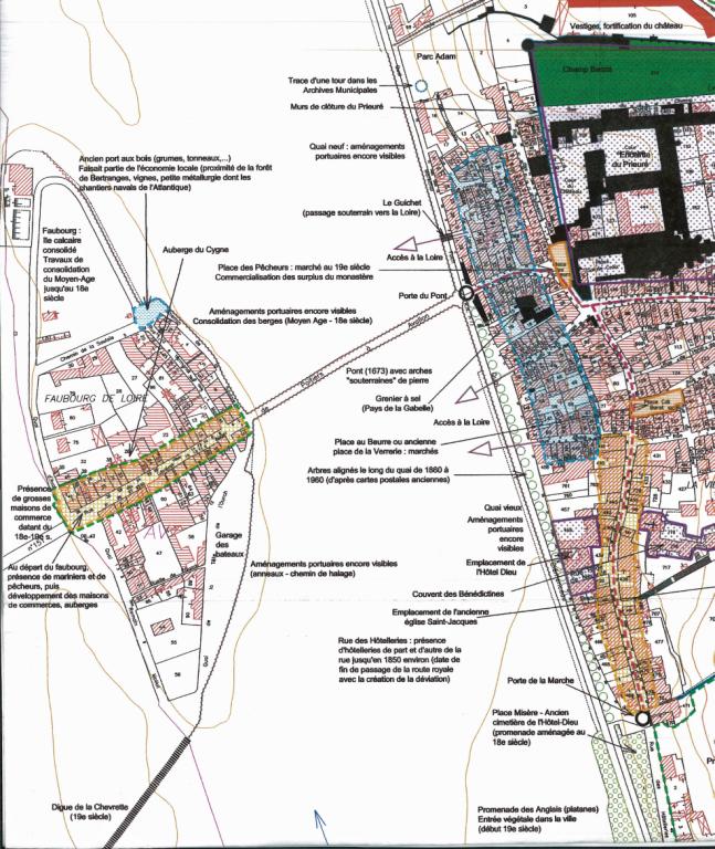 Extrait du plan de la ZPPAUP de La Charité-sur-Loire, 2005. (archives municipales de La Charité-sur-Loire).
